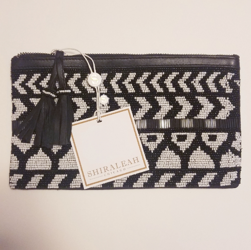 New Beaded Leather Clutch